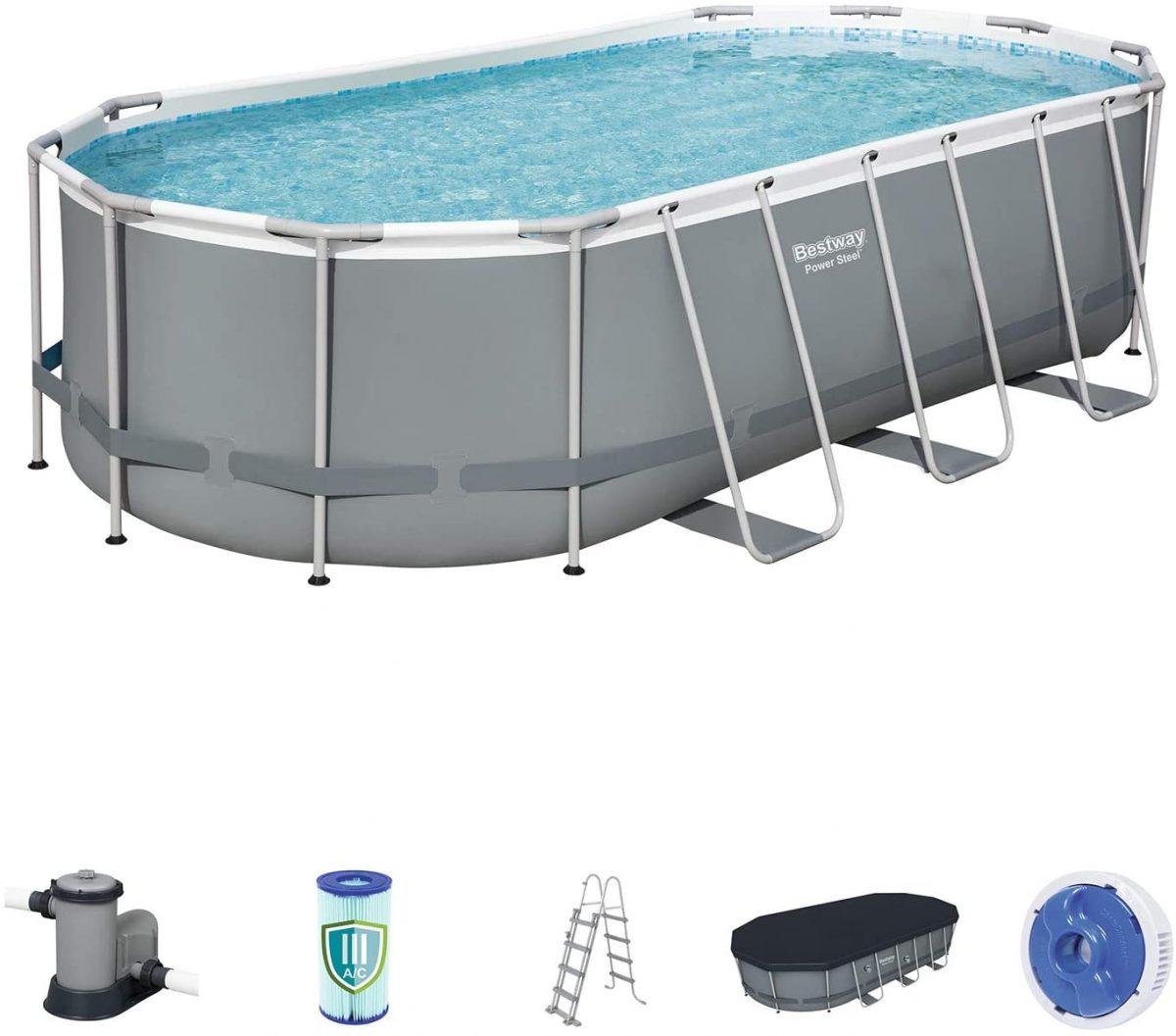 בריכת אולטרה אובלית 549X274X122 + משאבת פילטר 1500 גלון מק"ט 56710