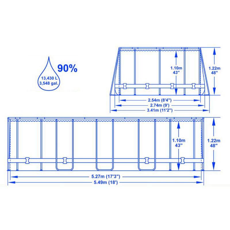 בריכה אובלית אולטרה גודל 549x274x122 דגם 56716 BESTWAY – תמונה 5